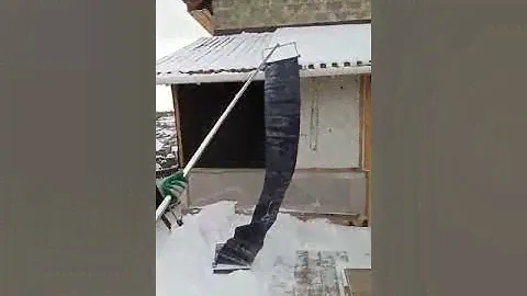 Скребок для уборки снега с крыш! Тест-драйв