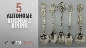 Autohome Top 10 Kitchen & Dining [2018]: Autohome Retro Dessert Coffee Small Beauty Spoons Alloy