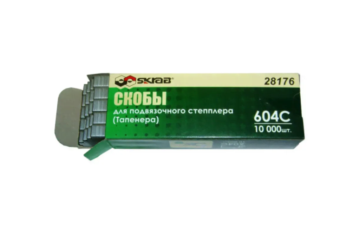 Скобы (10000 шт; 604С) для подвязочного степлера тапенера 28175 SKRAB 28176